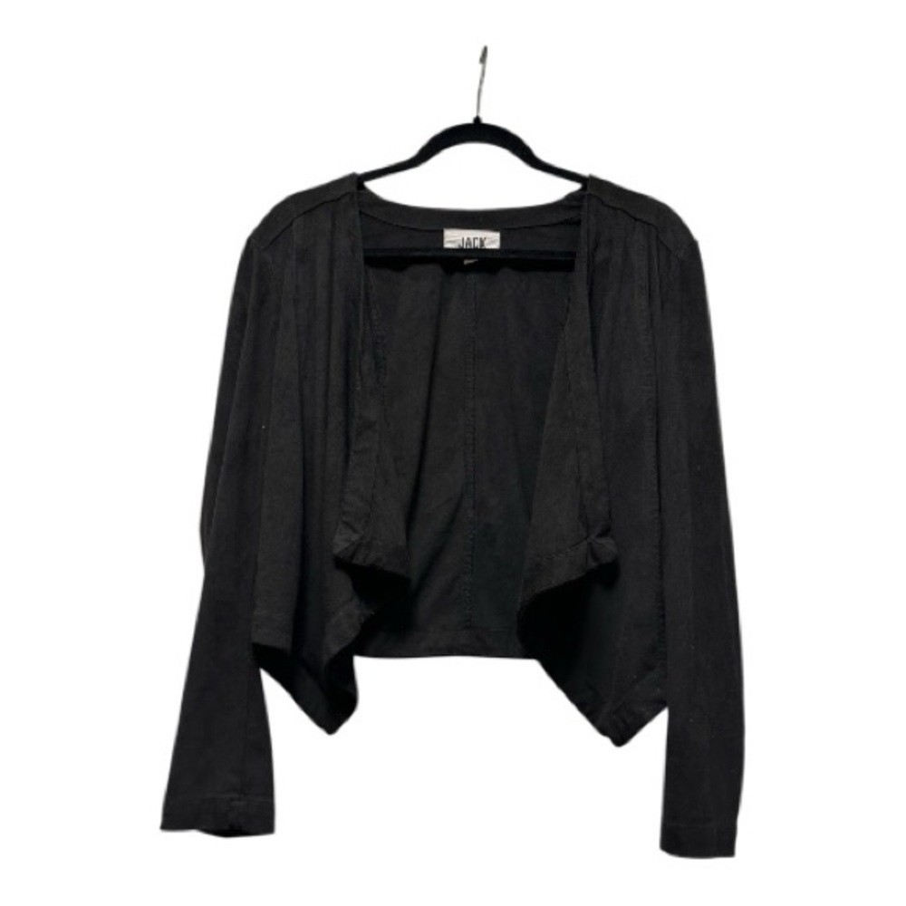 Jack by BB Dakota black faux suede drape front jacket